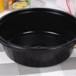 Tray-GMP QR195-S(61) Black – 1,050ml 일회용 원형 플라스틱 용기, 실링 또는 뚜껑 사용 가능