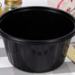 Tray-GMP QR195-XL(104) Black – 1,800ml 일회용 원형 플라스틱 용기 (필름 실링 또는 뚜껑 사용 가능)